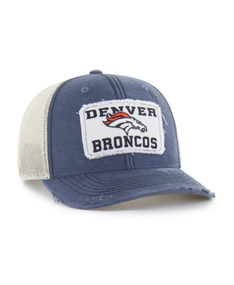 Men's Navy Denver Broncos Egremont Well-Worn Adjustable Trucker Hat