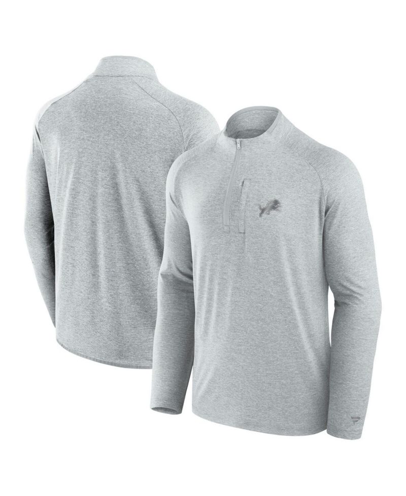 Men's and Women's Gray Detroit Lions Front Office Performance Primary Quarter-Zip Jacket