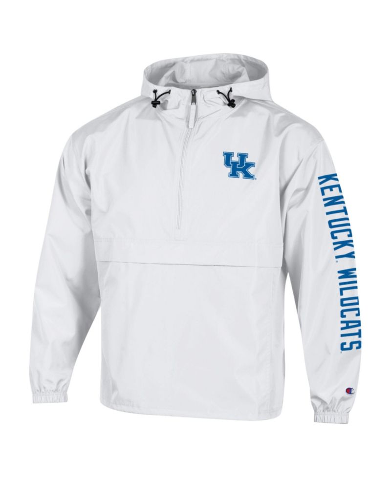 Men's White Kentucky Wildcats Cloud Packable Half-Zip Hooded Jacket
