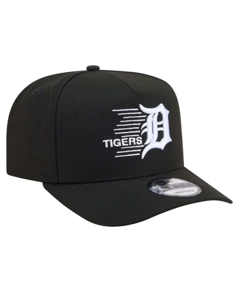 Men's Black Detroit Tigers Motion A-Frame 9FIFTY Snapback Hat