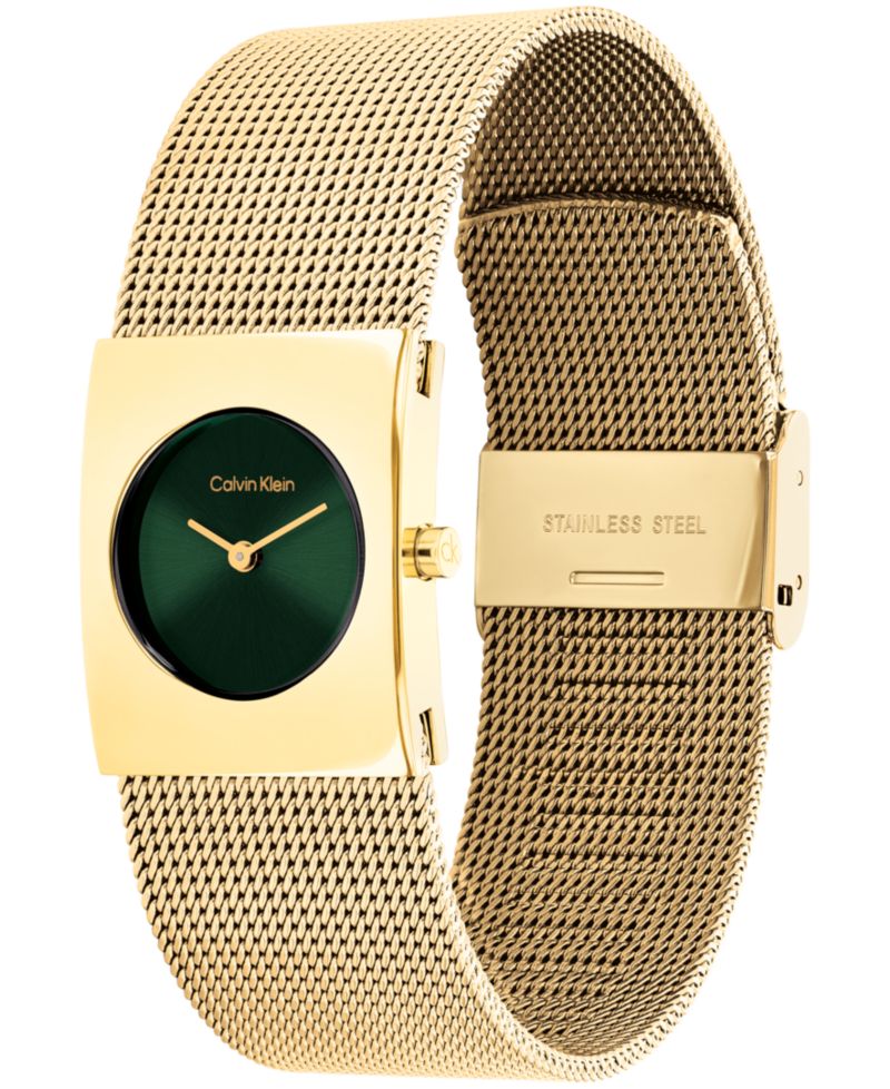 Women's CK Pulse Gold Tone Stainless Steel Mesh Bracelet Watch 21.5mm