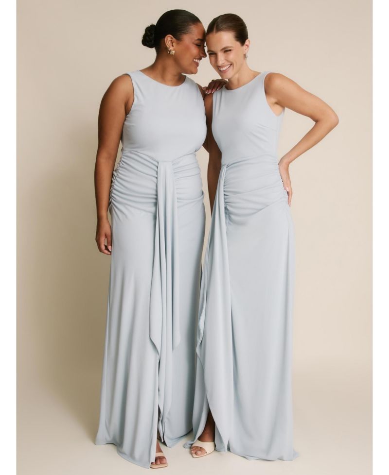 Women's Drape Gathered Sleeveless Stretch