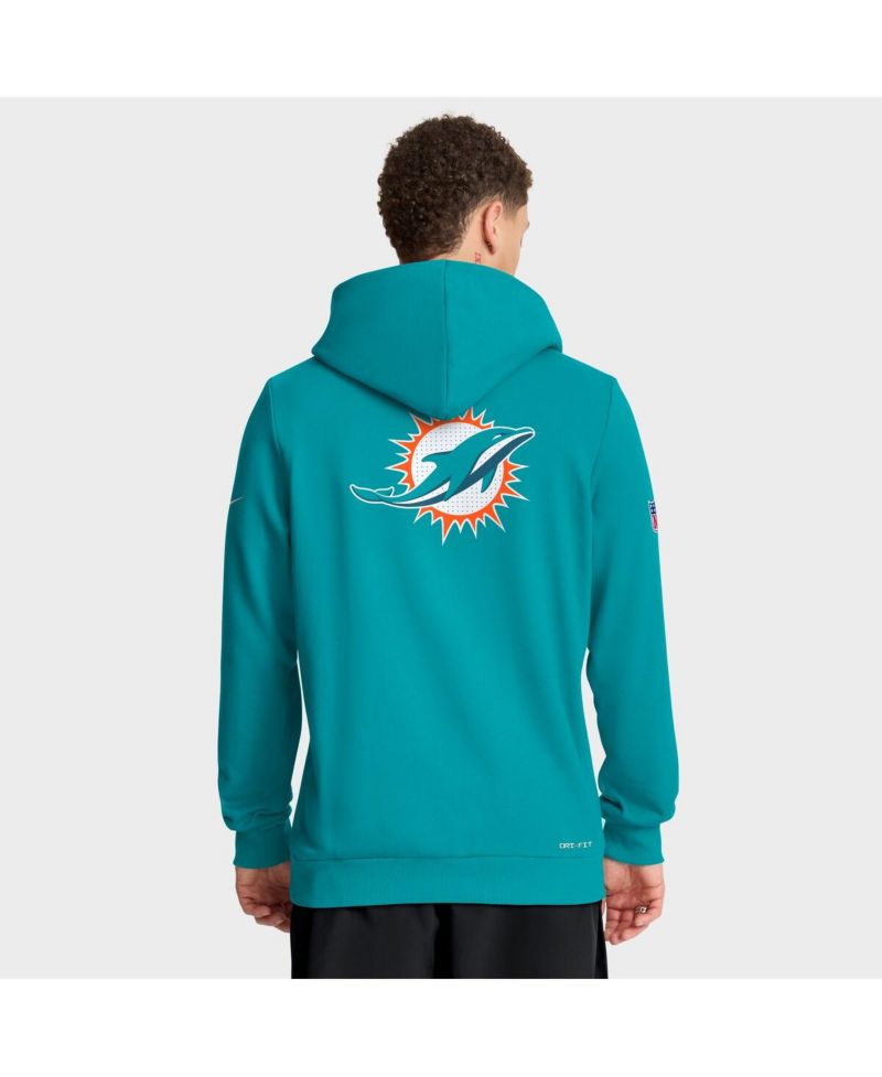 Men's Aqua Miami Dolphins Sideline Standard Issue Utility Player Dri-FIT Full-Zip Hoodie