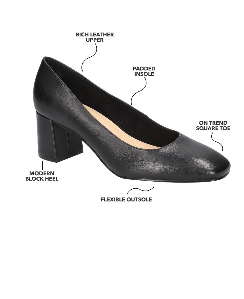 Jillian Women's Block Heel Square Toe Pumps