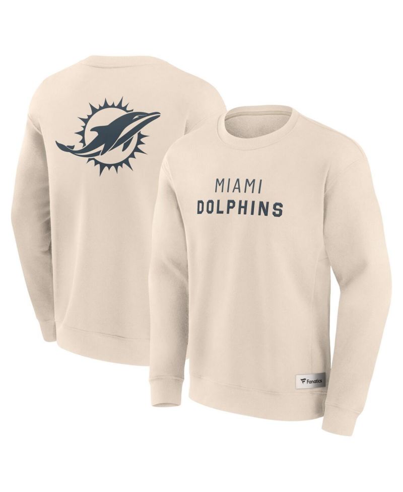 Men's Cream Miami Dolphins Elements Future Ground Lettering Pullover Sweatshirt