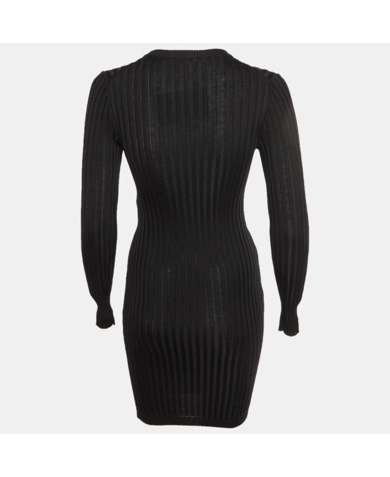 Women's Rib Knit Safety Pin Detail Mini Dress