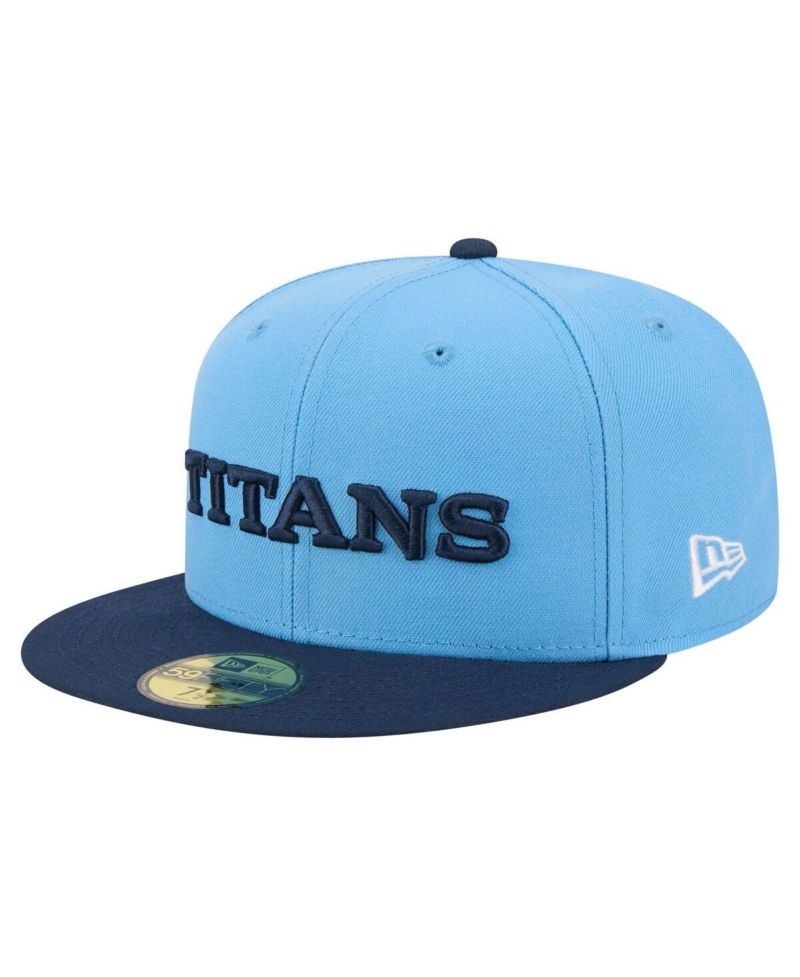 Men's Light Blue/Navy Tennessee Titans Wordmark 59FIFTY Fitted Hat
