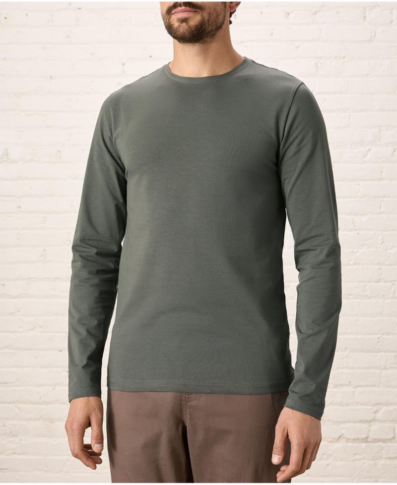 Men's Organic Cotton Luxe Stretch Jersey Slim Long Sleeve Tee