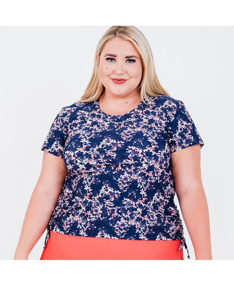 Plus Size UPF 50+ Short Sleeve Adele Swim Top