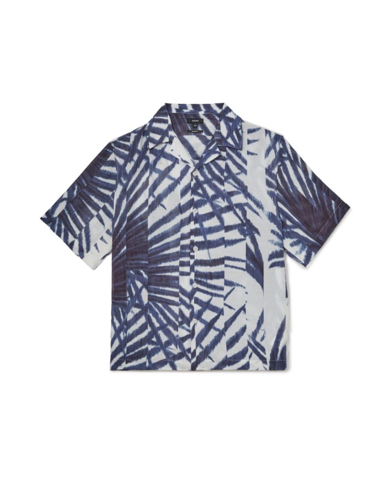 Men's Shindora Pliss&eacute; Cuban-Collar Short-Sleeve Shirt
