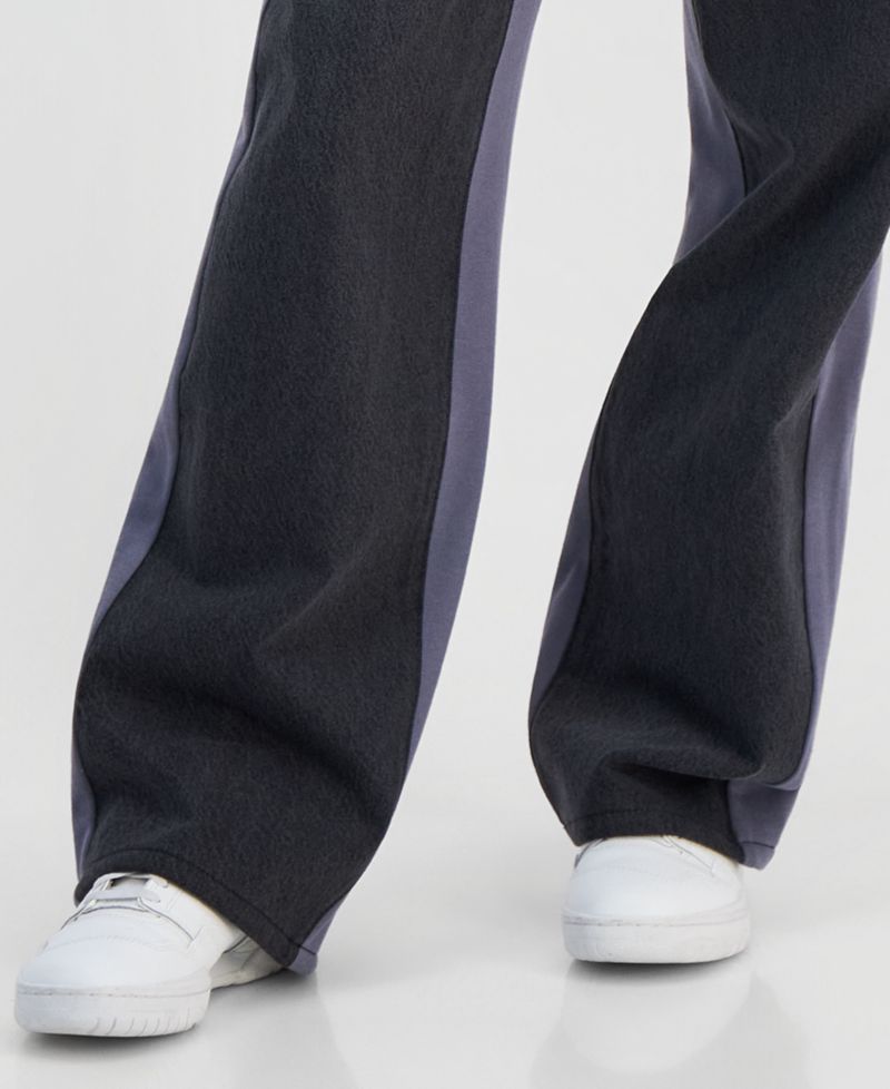Juniors' Hybrid Denim Wide Leg Sweatpants