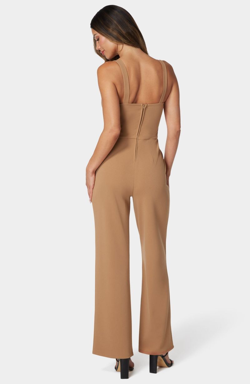 Women's Scuba Crepe Jumpsuit With Strap