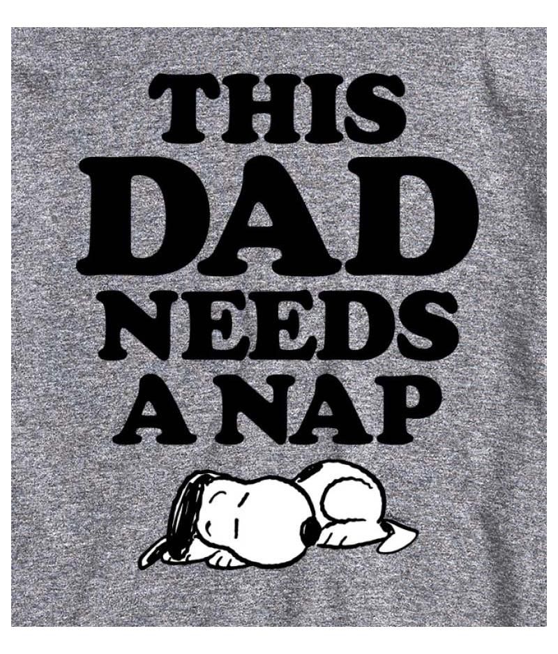 Hybrid Apparel Peanuts Dad Nap Mens Short Sleeve Tee
