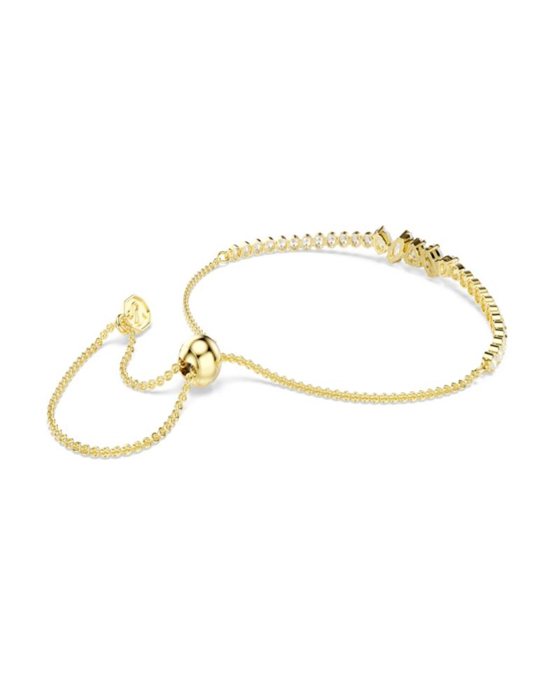 Gold-Tone Plated White Crystal Bracelet