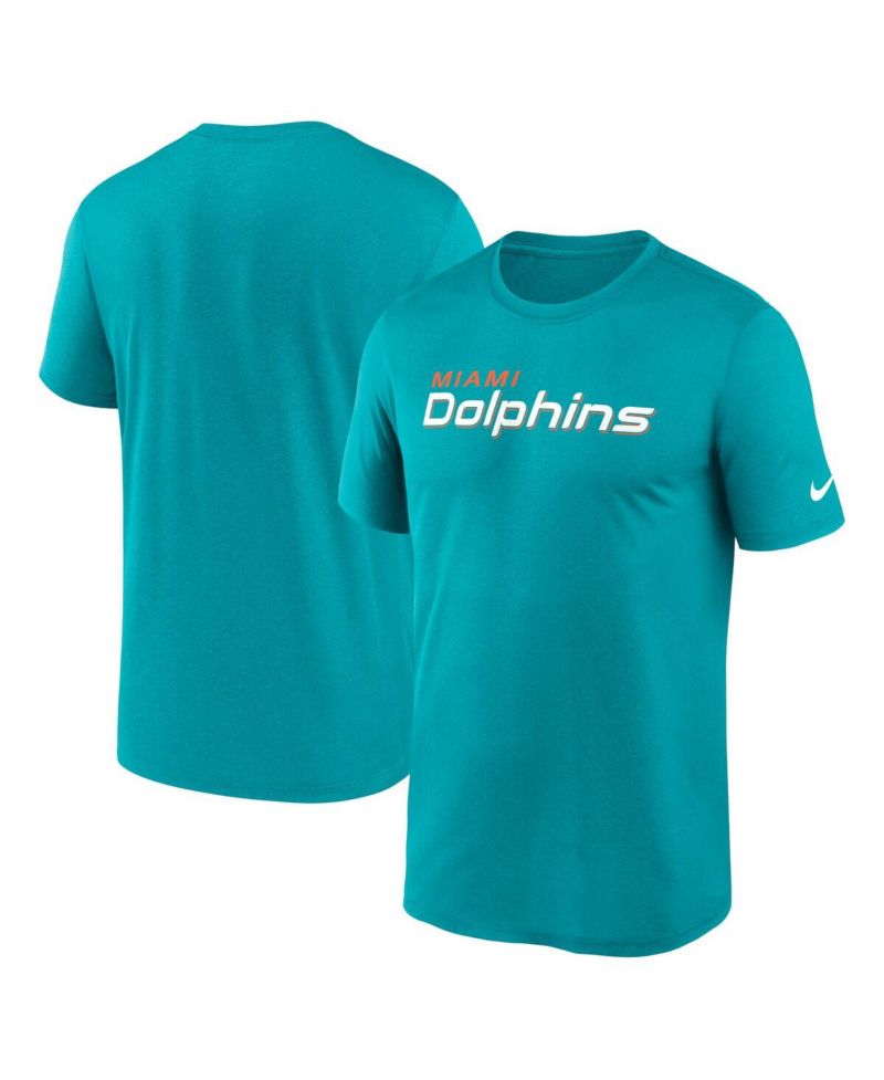 Men's Aqua Miami Dolphins Primetime Legend Wordmark Performance T-Shirt