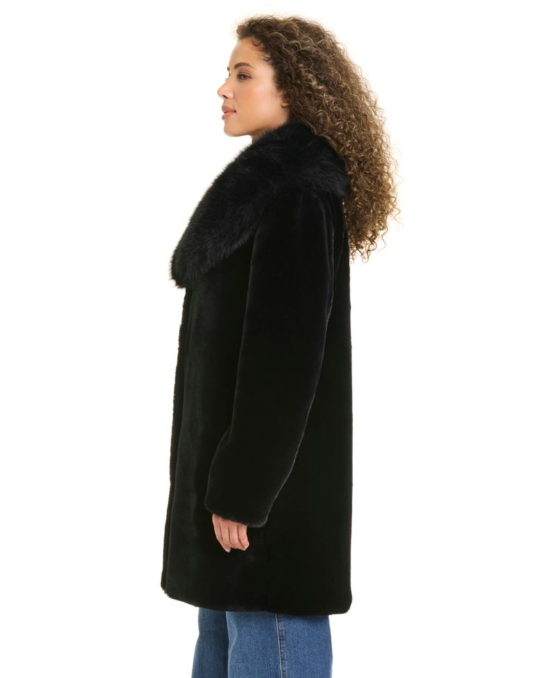 Women's Shawl-Collar Faux-Fur Coat