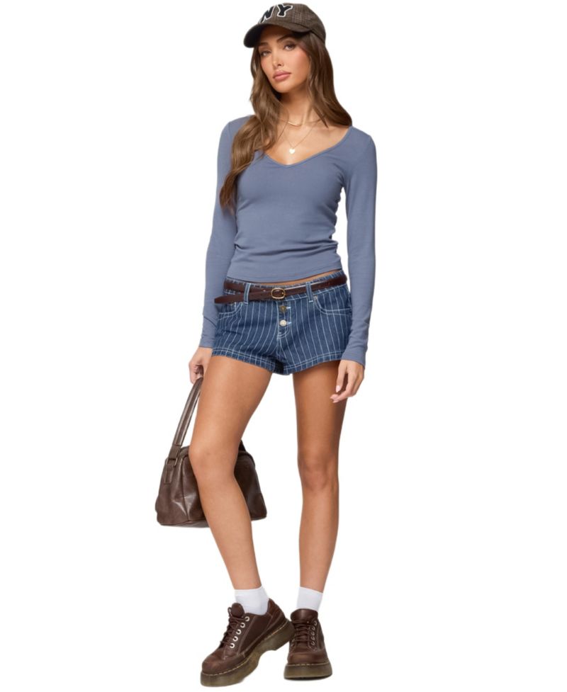 Women's Moreen Ribbed Long Sleeve T Shirt