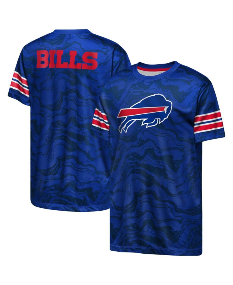 Big Boys and Girls Royal Buffalo Bills Slant Route Performance T-Shirt