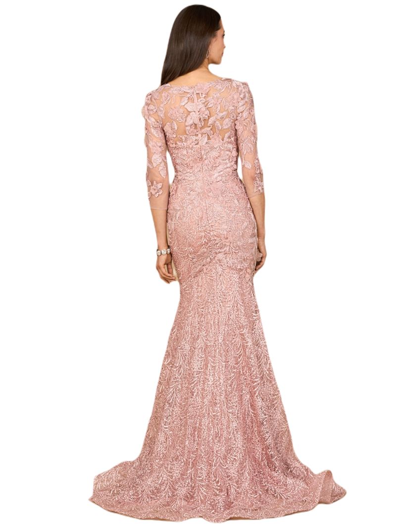 Women's Short Sleeve Lace Mermaid Gown