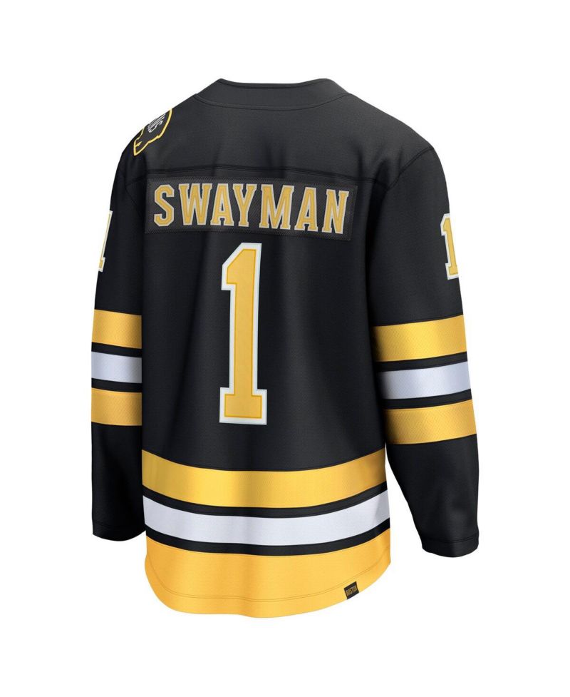 Men's Jeremy Swayman Black Boston Bruins Home Breakaway Player Jersey