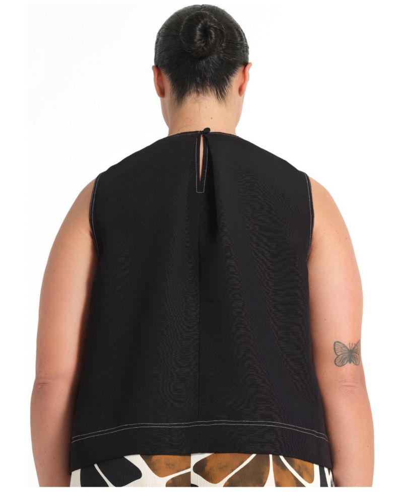Women's Shae Linen Contrast Crew Tank Top