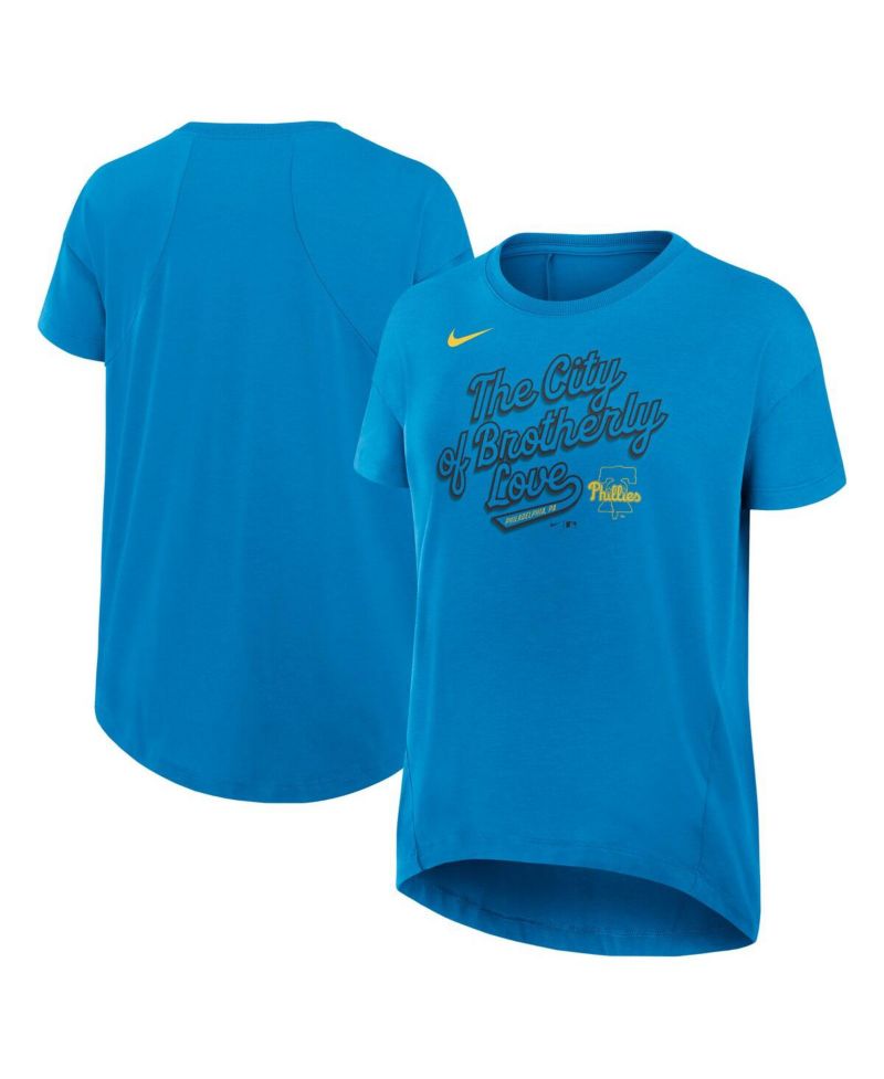Women's Blue Philadelphia Phillies 2025 City Connect Flowy Fashion Tri-Blend Performance T-Shirt