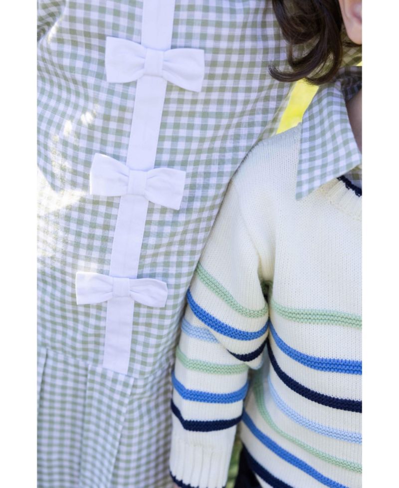 Girls (4-6X) Check Dress with Pleated Skirt And Bows