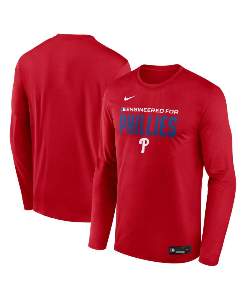 Men's Red Philadelphia Phillies Authentic Collection Legend Dri-FIT Long Sleeve T-Shirt