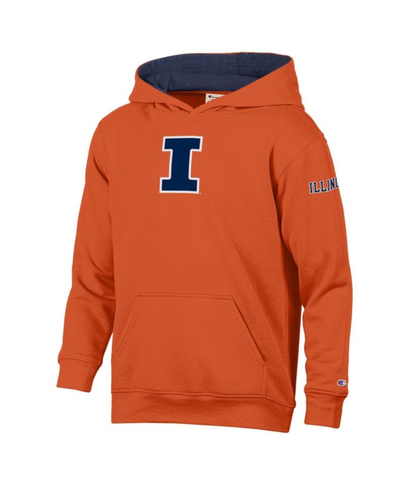 Big Boys and Girls Orange Illinois Fighting Illini Fleece Hoodie