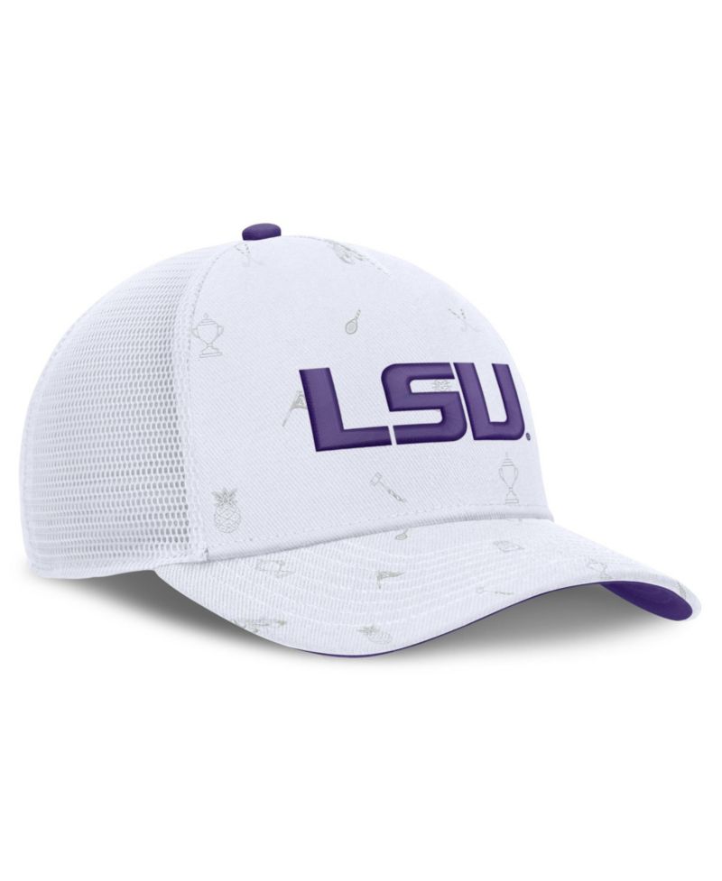 Men's and Women's White LSU Tigers Country Club Golfin' Rise Trucker Adjustable Hat