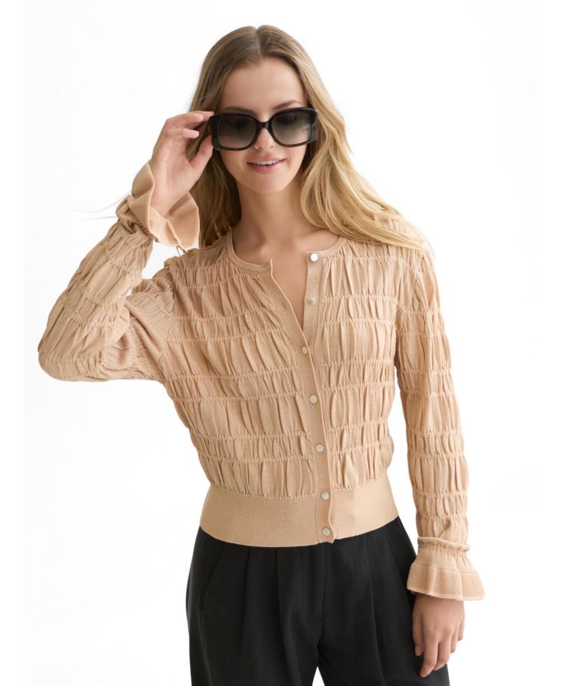 Women's Smock Stitch Lightweight Cardigan