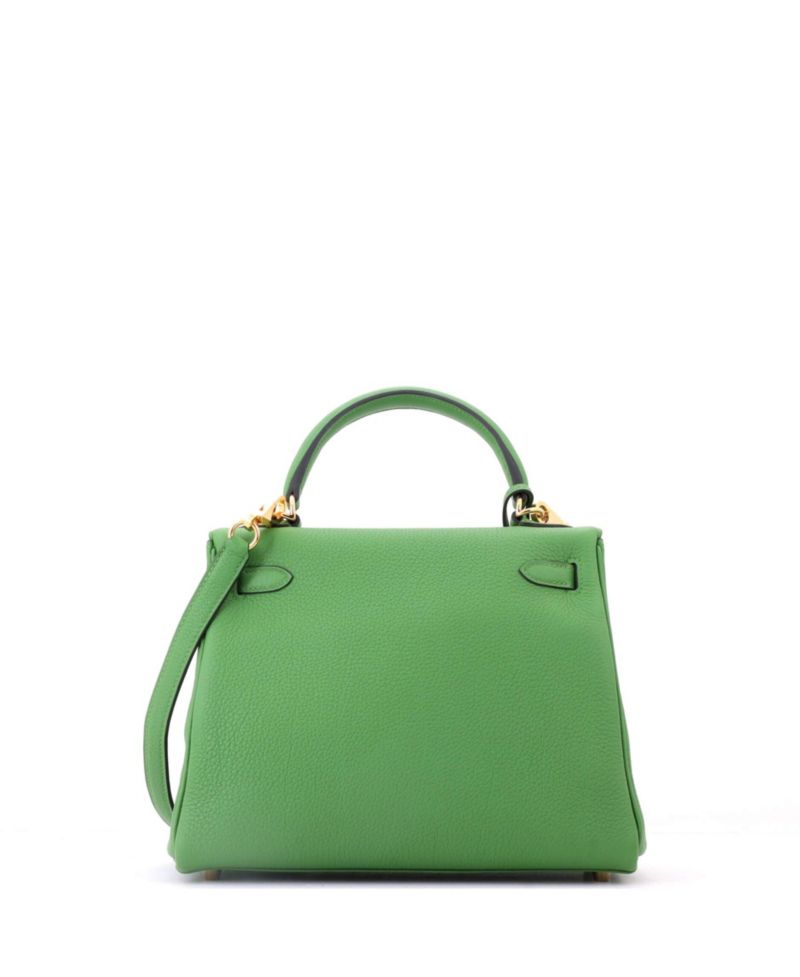 Kelly 25 Handbag Green Togo with Gold Hardware
