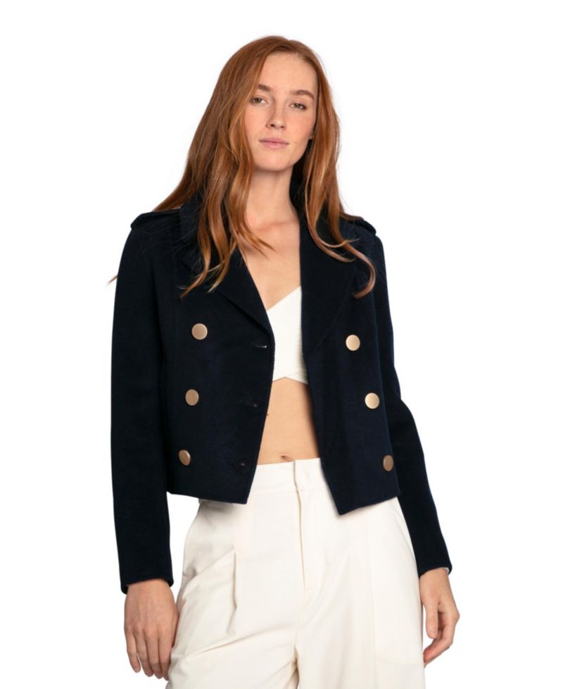Women's Love Me Now Wool Blend Military Style Coat
