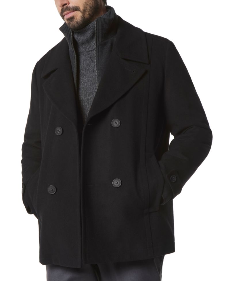 Men's Danton Peacoat with Inset Bib