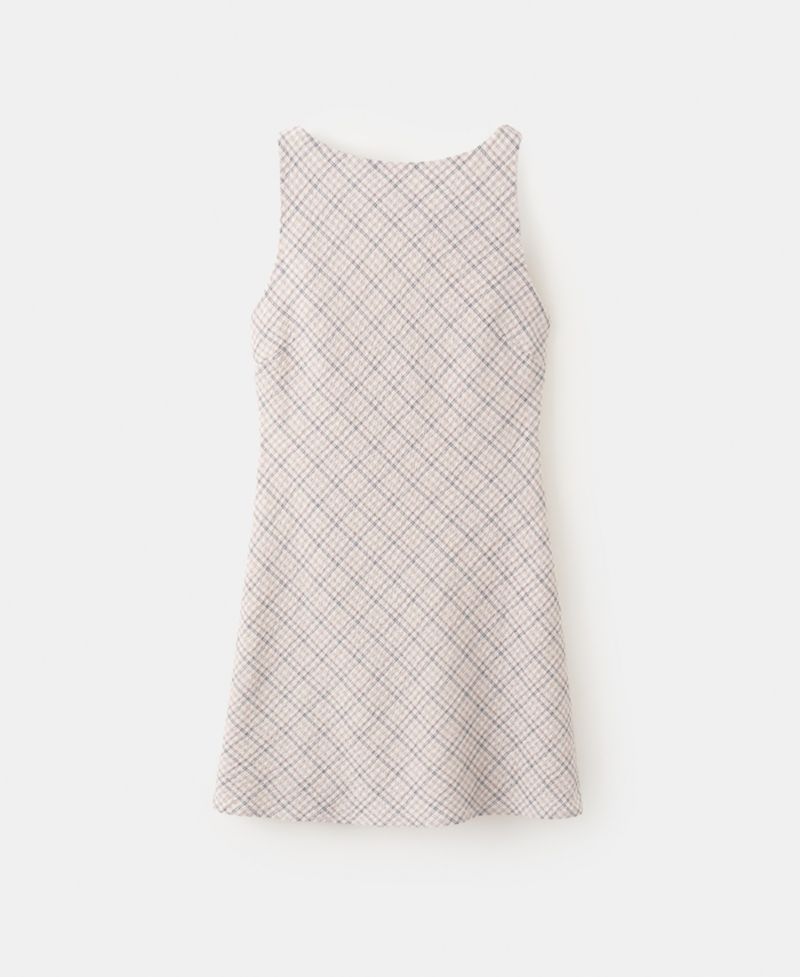 Women's Back Detail Checkered Dress