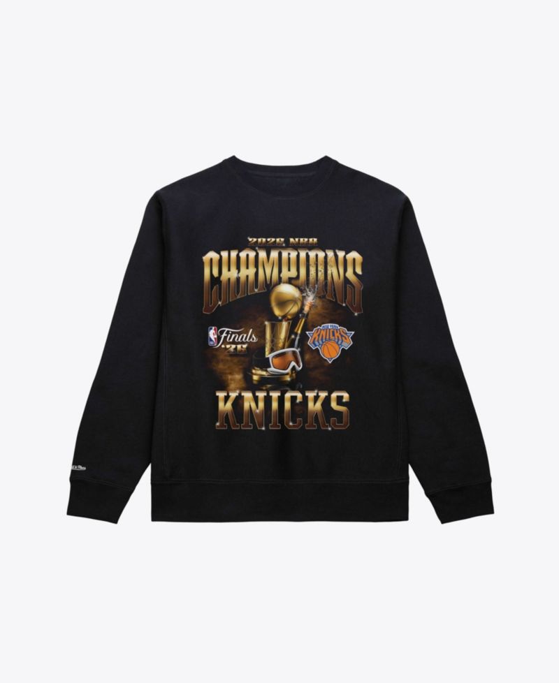 Men's Black New York Knicks 2026 NBA Finals Champions Crewneck Sweatshirt