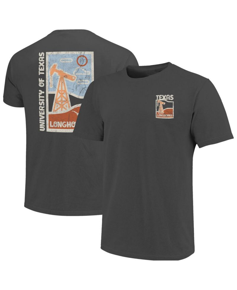 Men's Graphite Texas Longhorns Comfort Colors Distressed Graphics Minimal Vista T-Shirt
