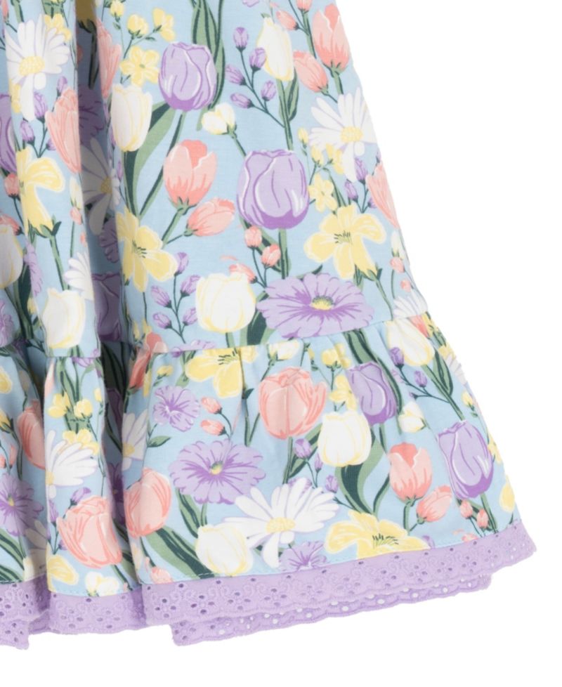 Girls' 2T-6X Peri Printed Square Neck Dress
