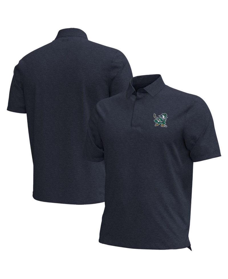 Men's Navy Notre Dame Fighting Irish Hockey Leprechaun Drive Aura Polo Shirt