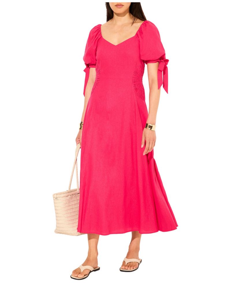 Women's Sweetheart Puff-Sleeve Maxi Dress