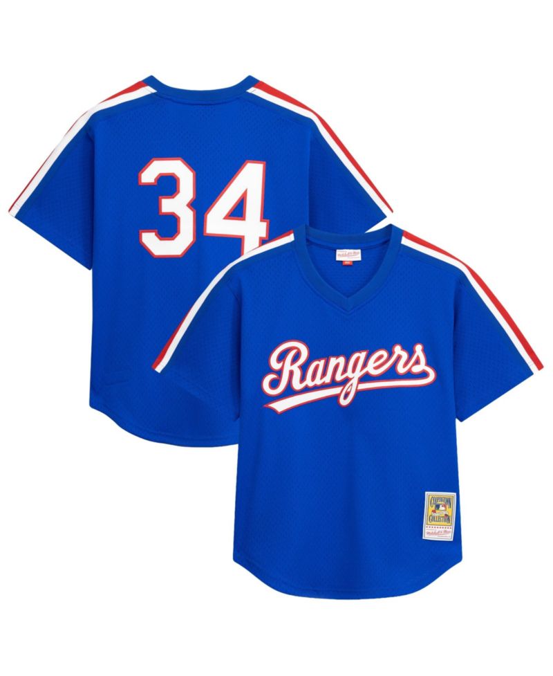 Men's Nolan Ryan Royal Texas Rangers Big & Tall Cooperstown Mesh Batting Practice Jersey