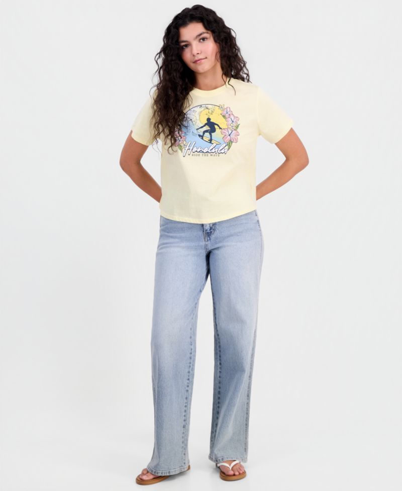 Juniors' Honolulu Surf Graphic Cotton T-Shirt