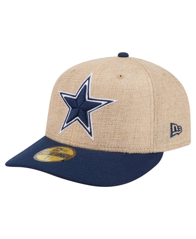 Men's Natural/Navy Dallas Cowboys Pre-Curved Twine 59FIFTY Fitted Hat