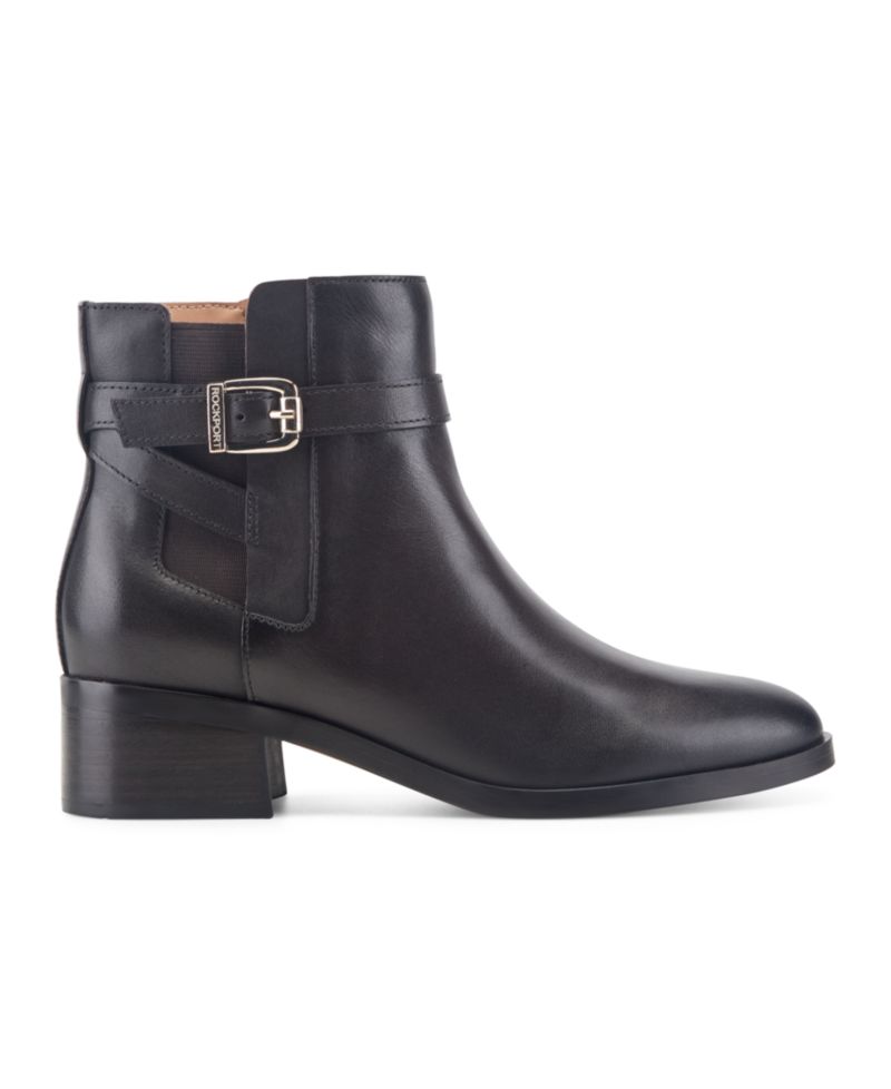 Women's Teegan Leather Side Gore Block Heel Booties
