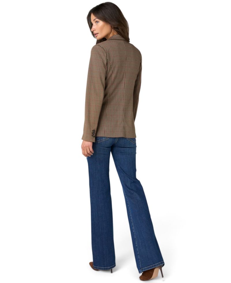 Women's Houndstooth Fitted Stretch Blazer