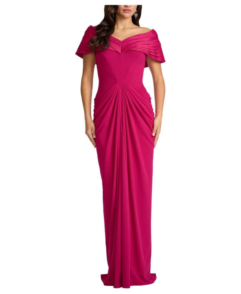 Women's Seraphine Pleated Portrait Collar Gown