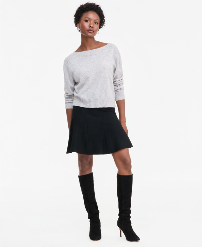 Plus Size 100% Cashmere Boat-Neck Sweater