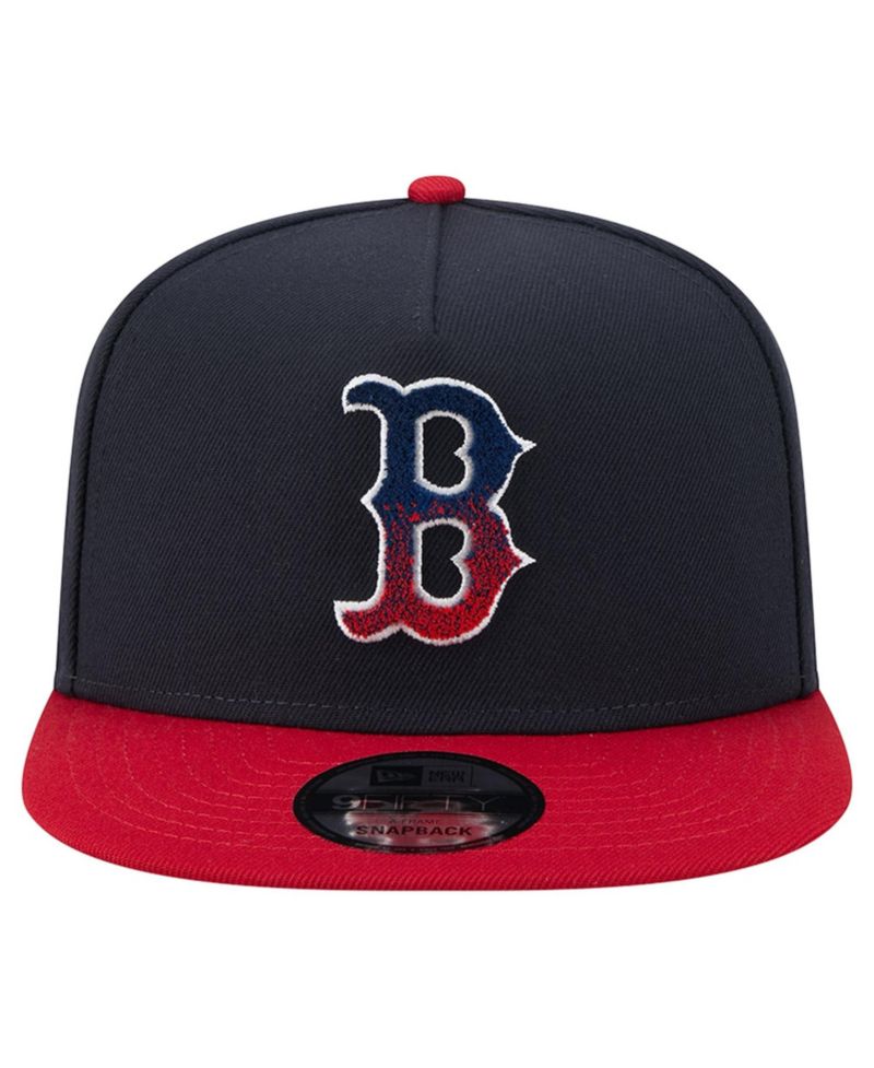 Men's Navy/Red Boston Red Sox Chenille Gradient A-Frame 9FIFTY Snapback Hat