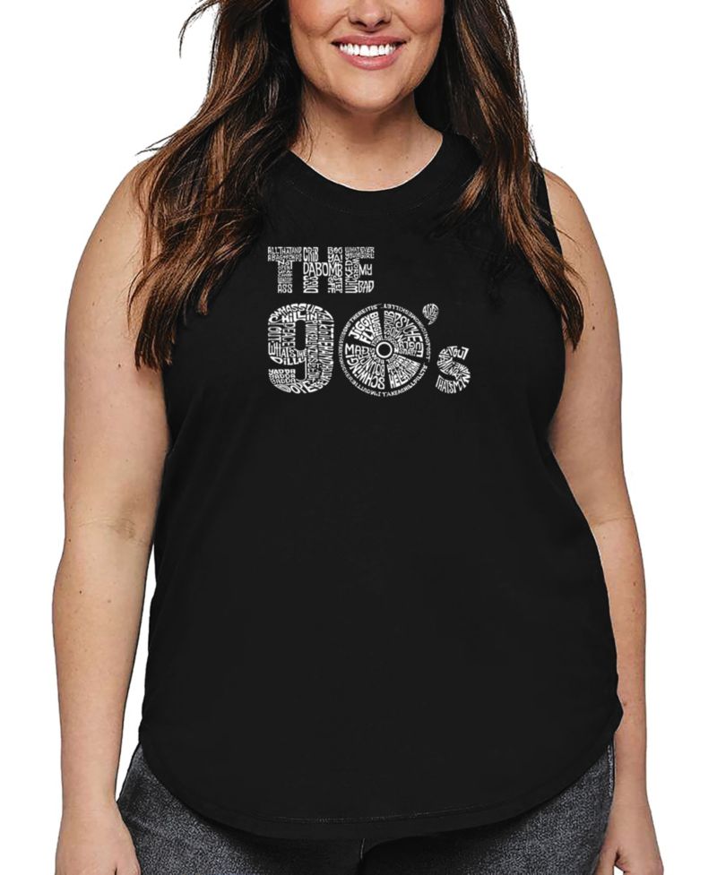 Plus Size 90's Music Word Art Tank Top