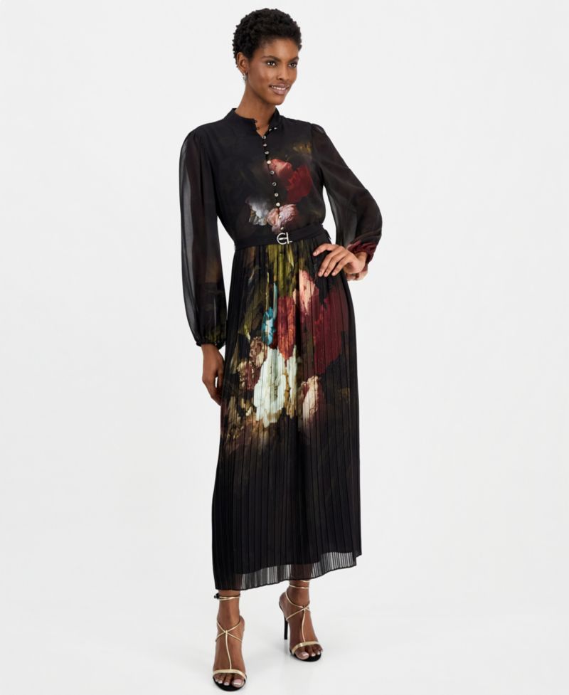 Women's Adira Floral Long-Sleeve Midi Dress